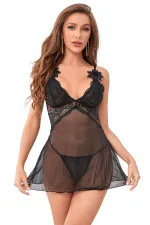 Nuisette transparente avec string