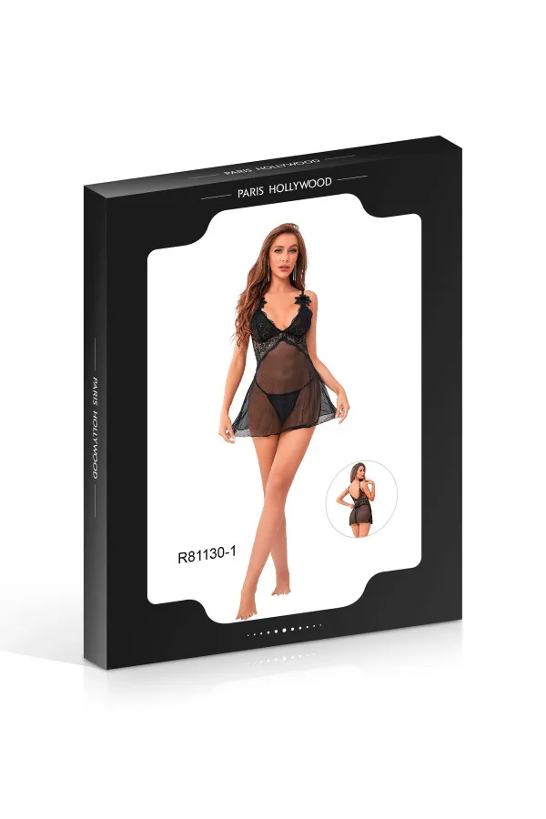 Nuisette transparente avec string de Paris Hollywood
