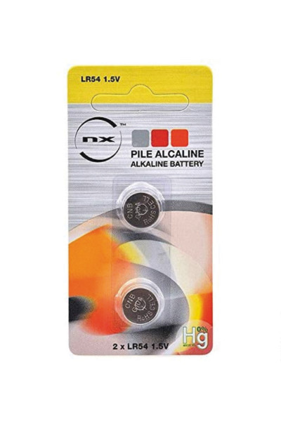 Pack de 2 piles bouton LR54 alcaline