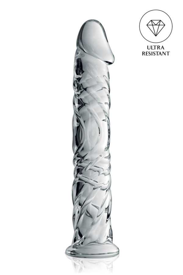Glossy n°4, dildo en verre réaliste 16,5cm