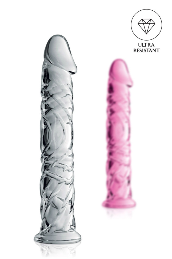 Glossy n°4, dildo en verre réaliste 16,5cm