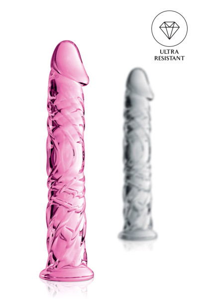 Glossy n°4, dildo en verre réaliste 16,5cm