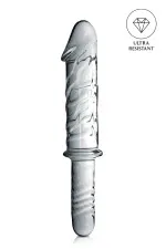 Glossy n°12, dildo en verre avec poignée 27,5cm