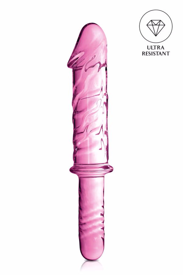 Sextoys : Dildo puissant en verre avec poignée 28.5cm pas cher