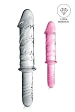 Glossy n°12, dildo en verre avec poignée 27,5cm