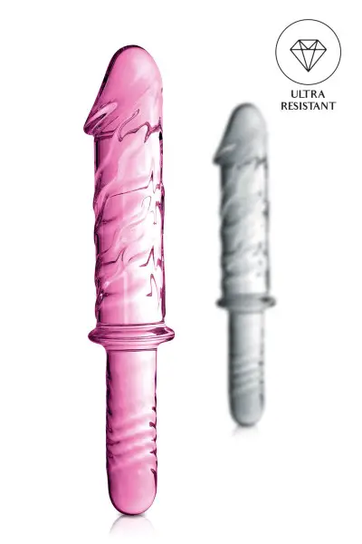 Glossy n°12, dildo en verre avec poignée 27,5cm