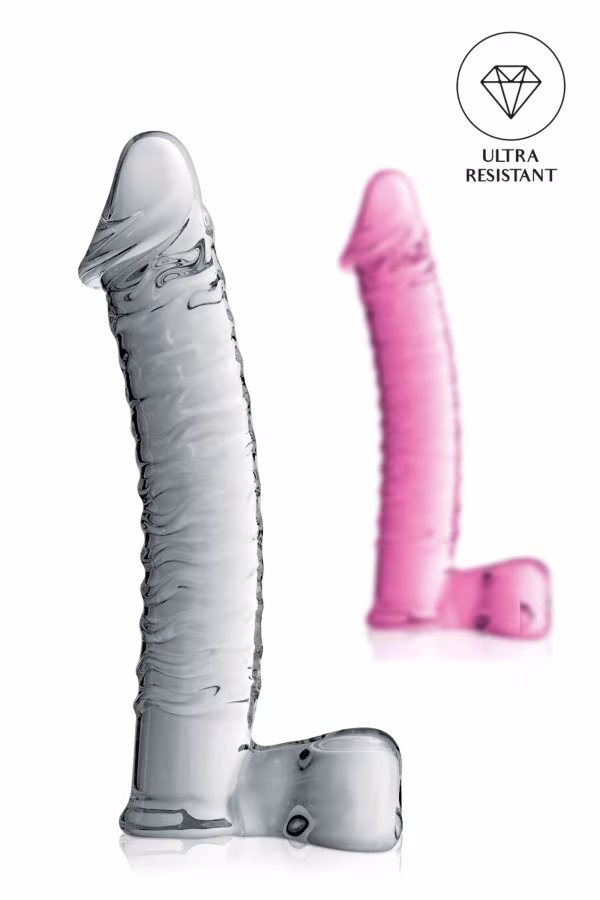 Dildo réaliste en verre translucide 21.5cm pas cher