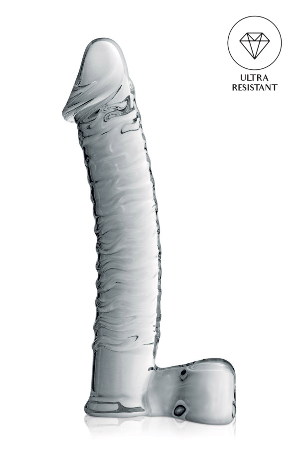 Dildo réaliste en verre translucide 21.5cm pas cher
