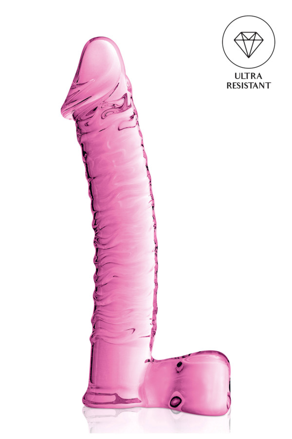 Glossy n°15, dildo pénis réaliste en verre 21,5cm
