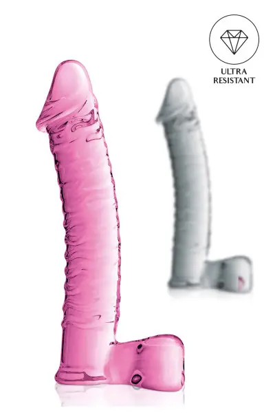 Glossy n°15, dildo pénis réaliste en verre 21,5cm
