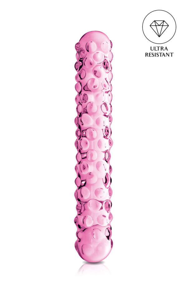 Glossy n°6, dildo perlé en verre 17cm