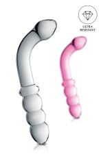 Glossy n°8, gode anal en verre double stimulation 22cm