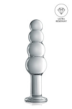 Glossy n°9, dildo en verre à boules progressives 18,5cm
