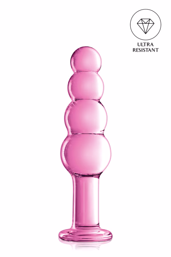 Dildo verre translucide boules progressive 18.5cm pas cher