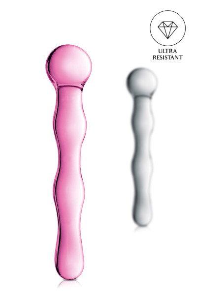 Glossy n°10, gode en verre ondulé à boule 17cm
