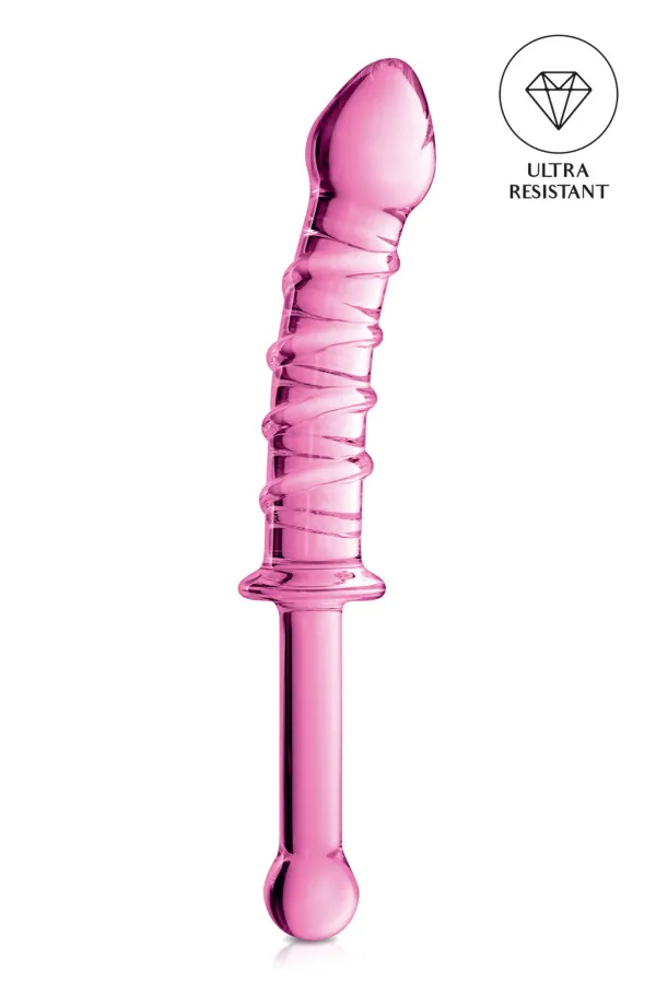 Dildo puissant en verre avec poignée 23cm pas cher