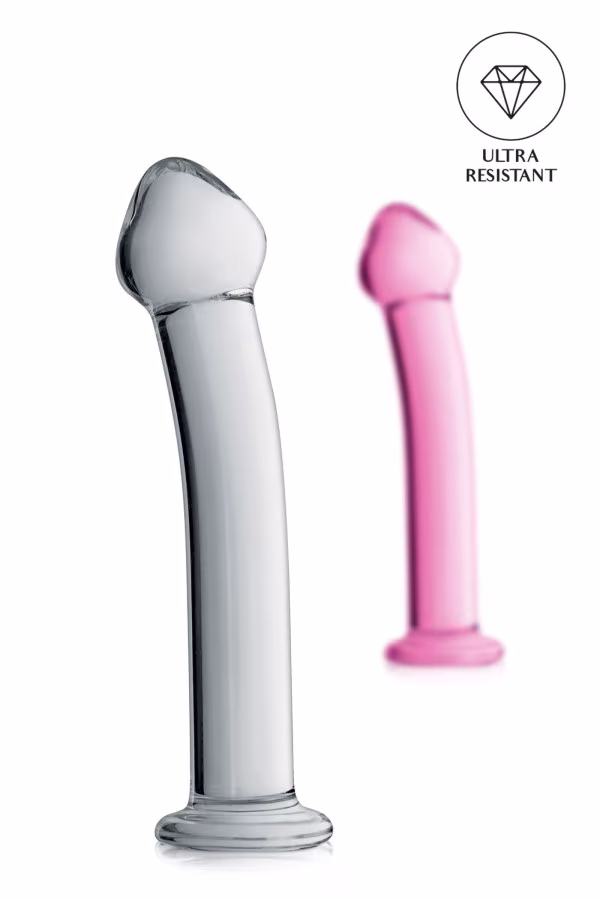 Dildo en verre 17.5cm transparent stimulation du point G