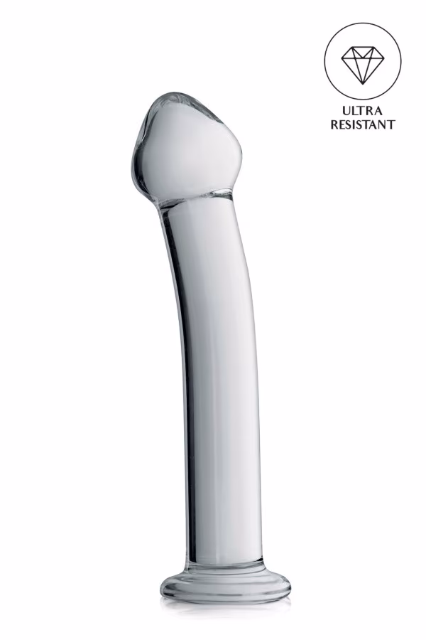 Dildo en verre 17.5cm transparent stimulation du point G