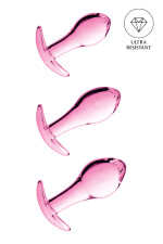 Glossy n°17, set de 3 plugs anal en verre