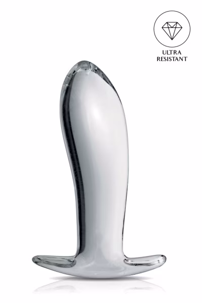 Plug anal arrondie verre translucide 11.7cm pas cher
