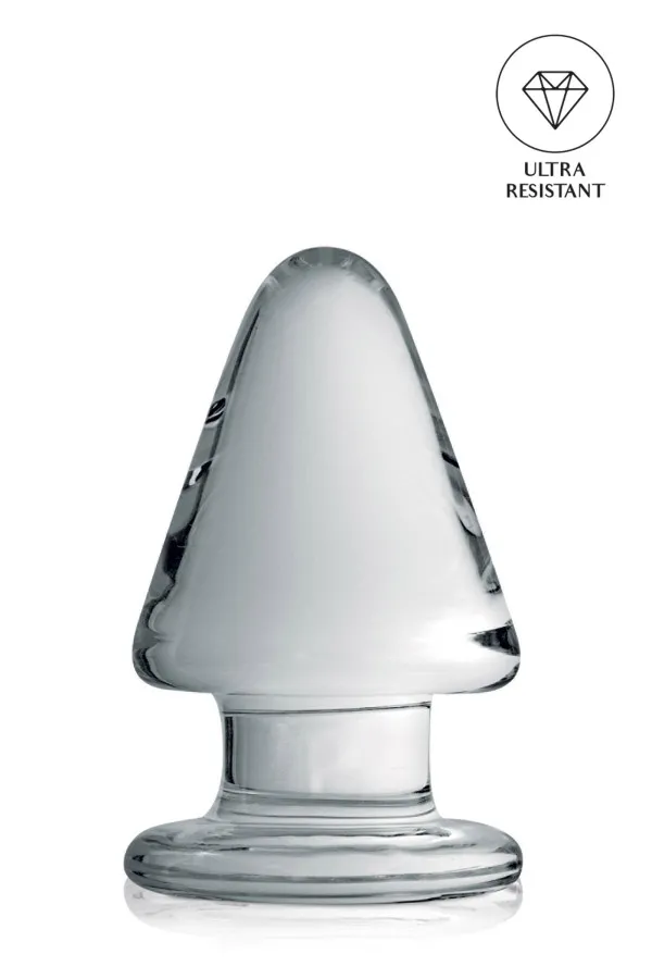 Plug anal en pointe en verre translucide 9cm pas cher