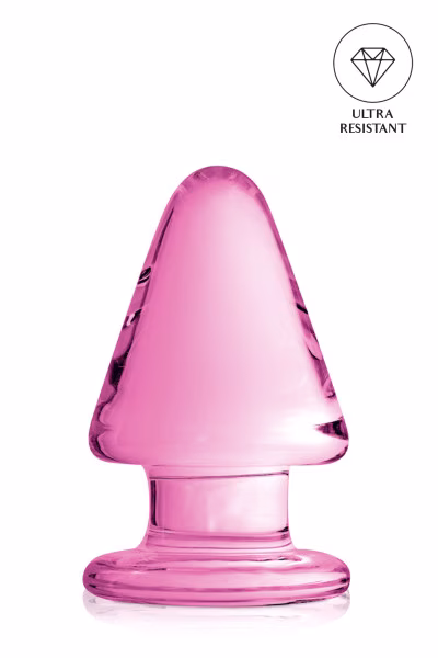 Plug anal en pointe en verre translucide 9cm pas cher