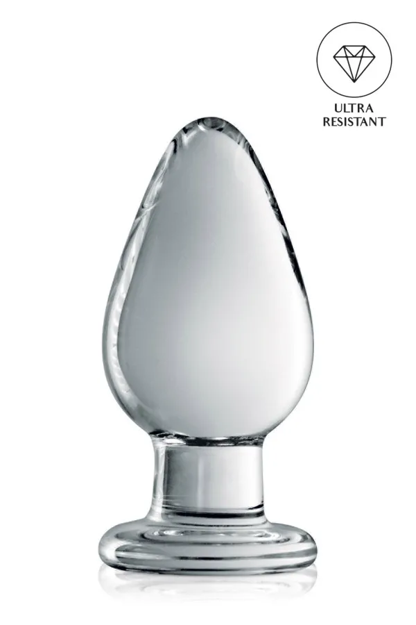 Plug anal boule large en verre translucide 10.5cm pas cher