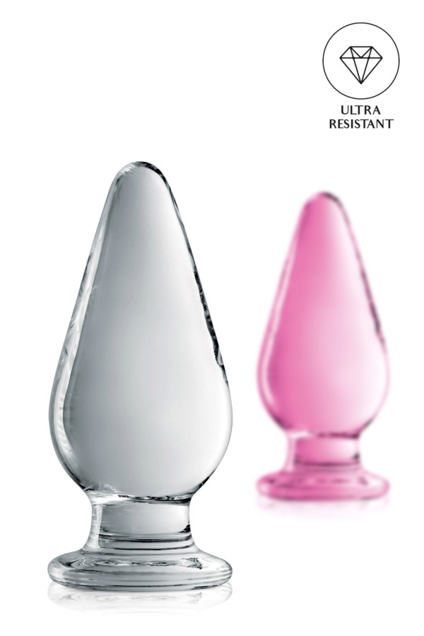 Plug anal allongé en verre translucide 11.5cm pas cher
