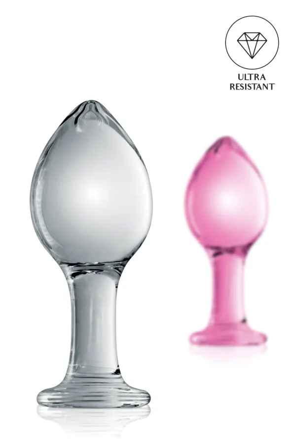 Plug anal boule large en verre translucide 11cm pas cher