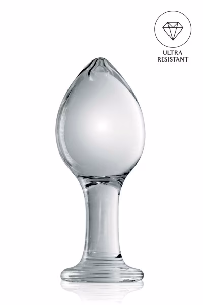 Plug anal boule large en verre translucide 11cm pas cher