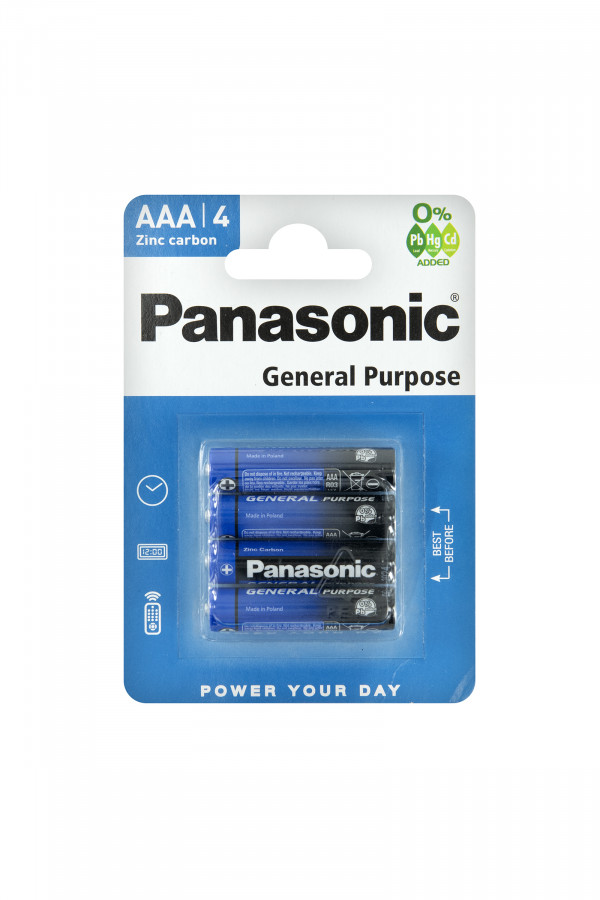 Pack de 4 piles LR03 AAA  Panasonic