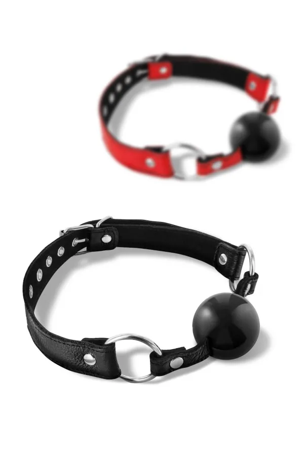 BDSM : bâillon à boule en cuir haute qualité