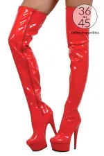 Cuissardes en cuir verni