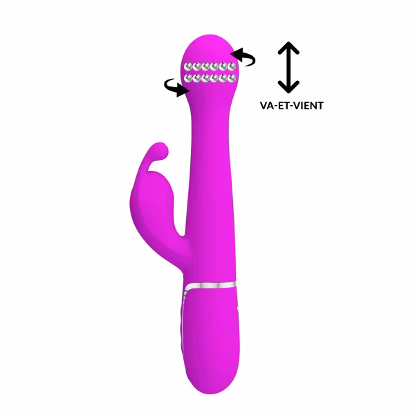 Vibromasseur Rabbit 4-en-1 avec va-et-vient Dejon de Pretty Love
