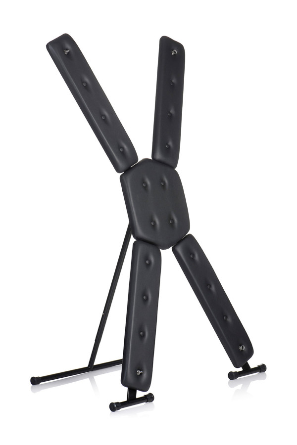 XR-Brands Croix de saint andré BDSM autoportante en cuir vegan