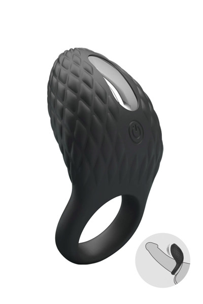 Heloise, cockring vibrant noir en silicone