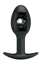 Plug anal en silicone avec bille oscillante