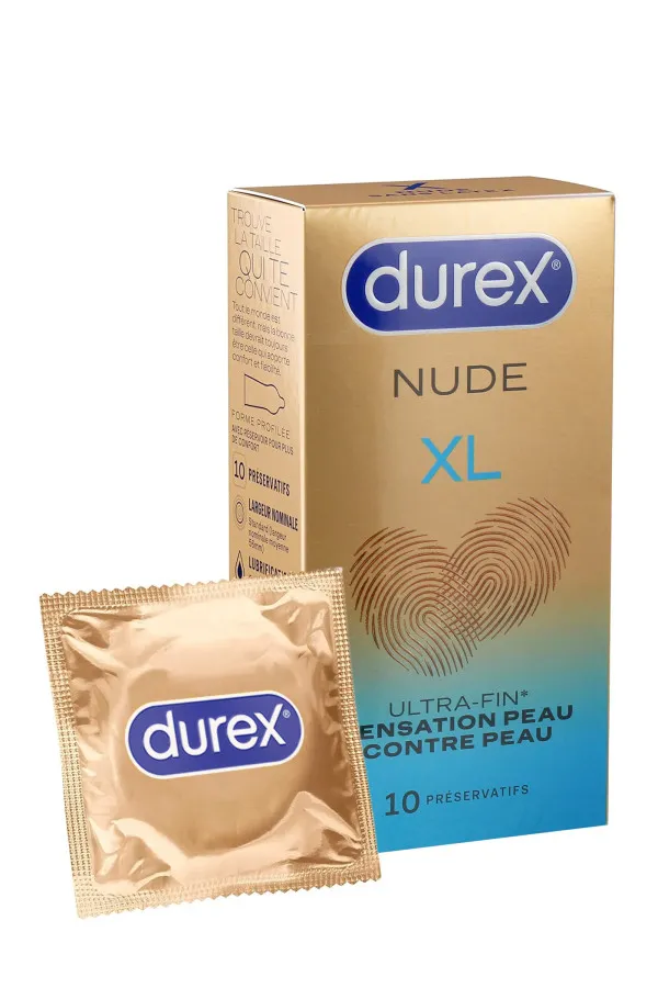 Boîte de 10 préservatifs Durex Nude XL Ultra Fin