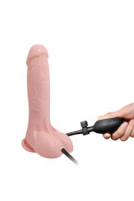Gode ventouse gonflable avec testicules 20cm