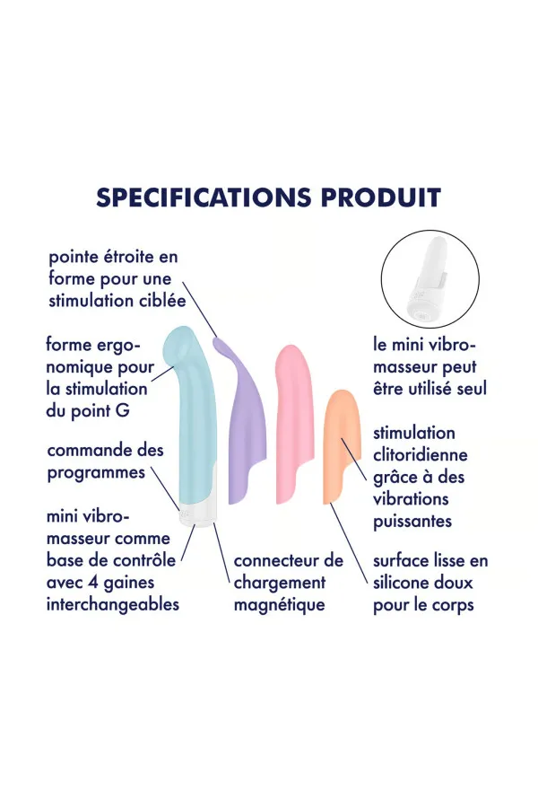 Satisfyer Playful Four Coffret Vibromasseur 4-en-1 avec têtes interchangeables