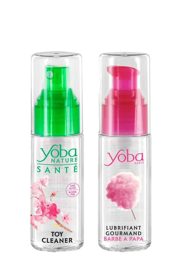 Pack Lubrifiant gourmand Barbe à papa et Toy cleaner de Yoba
