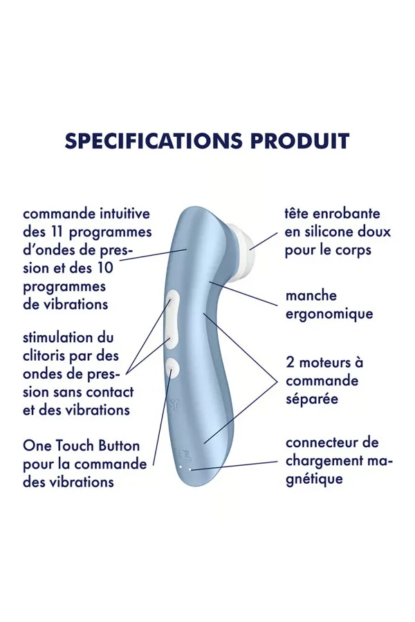 Satisfyer pro 2+ Stimulateur clitoridien à ondes de pression et vibrations