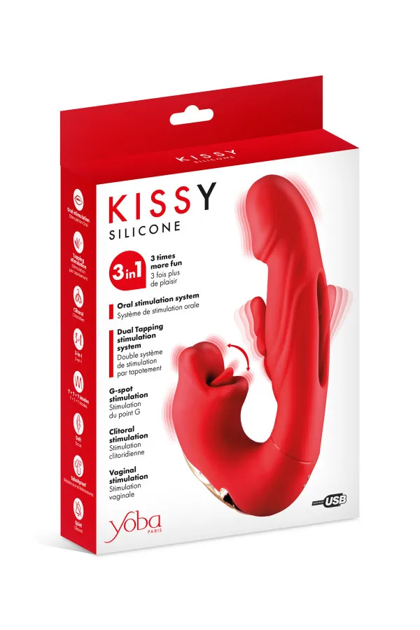 Yoba Kissy Vibromasseur rabbit 3-en-1 avec stimulation du point G et du clitoris
