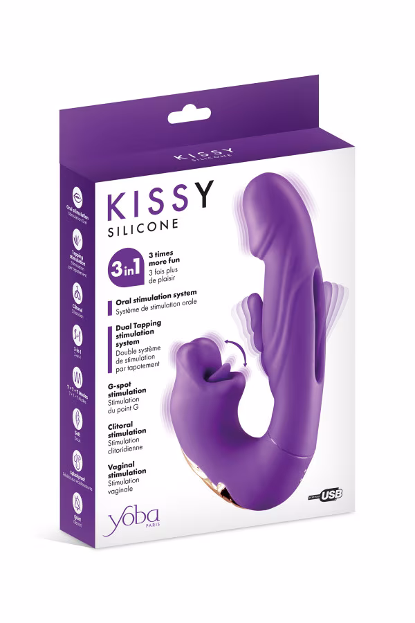 Yoba Kissy Vibromasseur rabbit 3-en-1 avec stimulation du point G et du clitoris