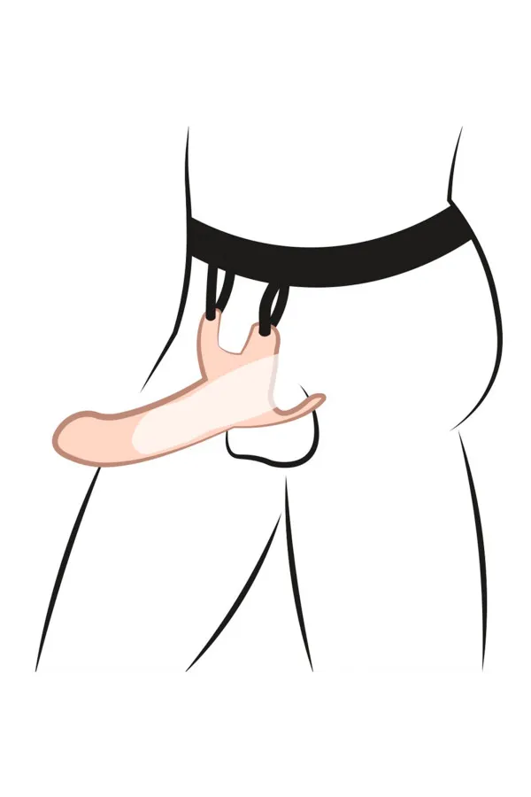 Gode ceinture strap-on creux avec espace pour testicules – Extension réaliste