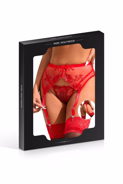 Ensemble porte-jarretelles et string noir Paris Hollywood - Concorde Love