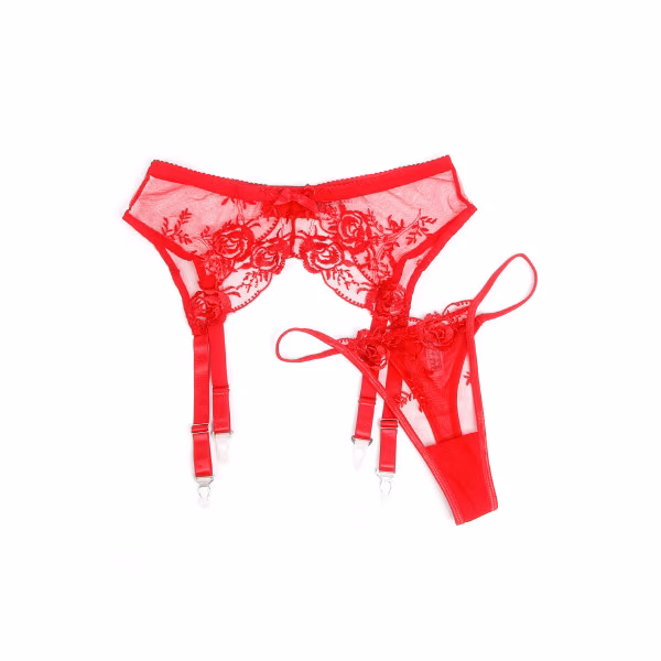 Ensemble porte-jarretelles et string noir Paris Hollywood - Concorde Love