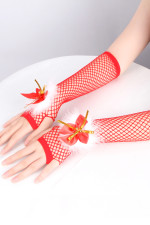 Mitaines rouges à clochettes de Noël