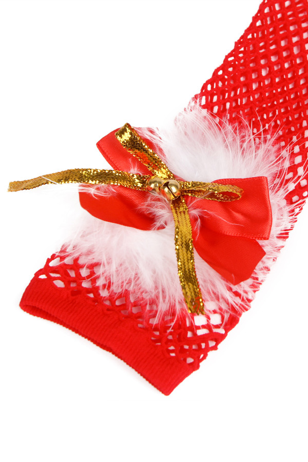 Mitaines rouges à clochettes de Noël