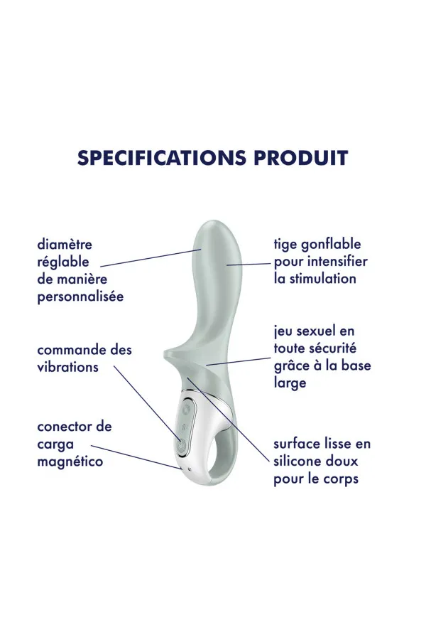 Satisfyer Air Pump Booty 3 - Vibromasseur gode anal gonflable et vibrant